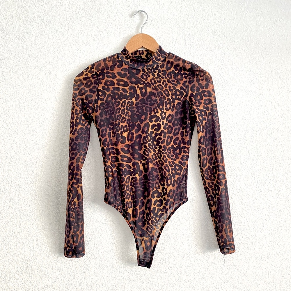 Bershka leopard mesh bodysuit